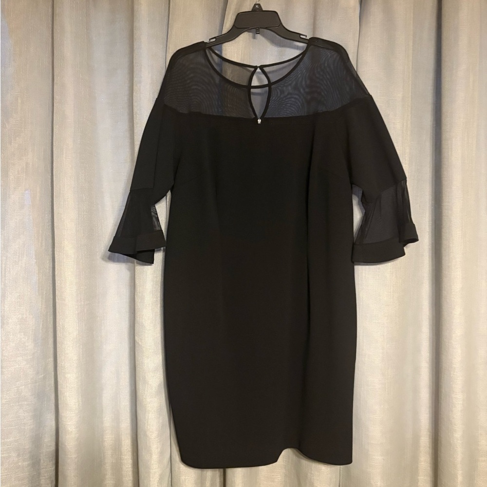 Lane Bryant Black Dress with Sheer Sleeves